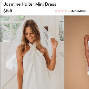 NWT Show Me Your Mumu Jasmine Halter Mini Dress - Ivory Luxe Satin XS